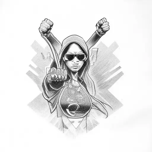 Black Power Fist With Intricate Details