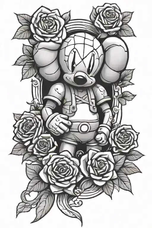 Kaws Money And Roses Half Sleeve