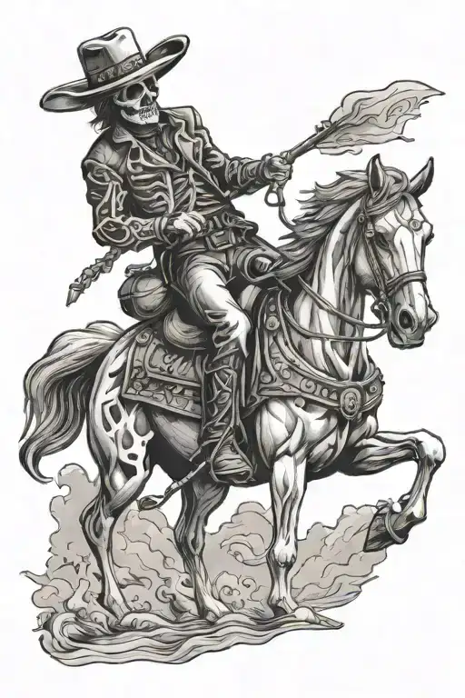 Skeleton Cowboy Riding A Horse