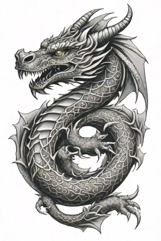 Dragon With A Maori Style Body And A Realistic Face