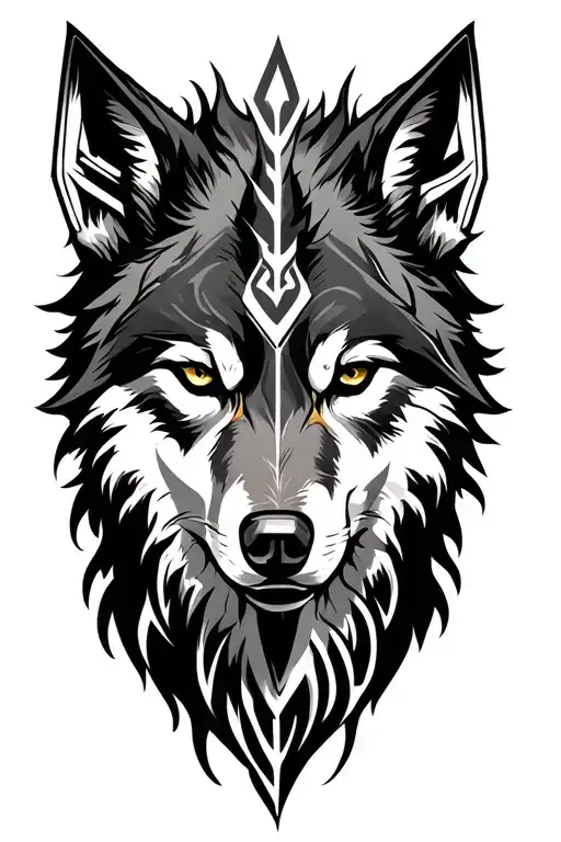 Wolf And Norse Protection And War Symbols