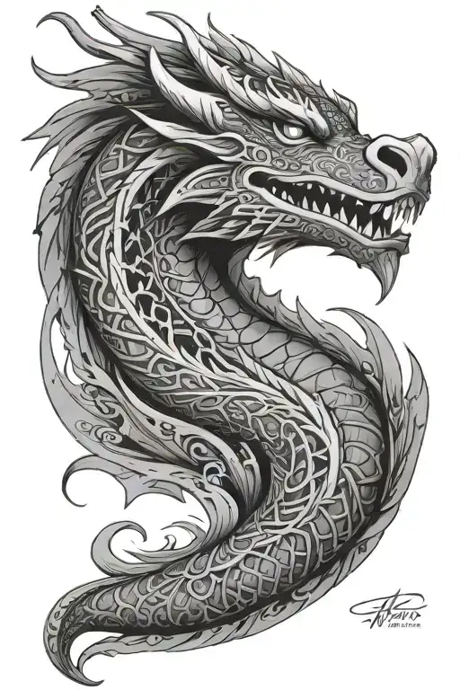 Dragon Head Profile Holding Maori