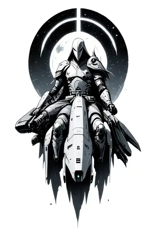 Destiny 2 Warlock Riding Spaceship