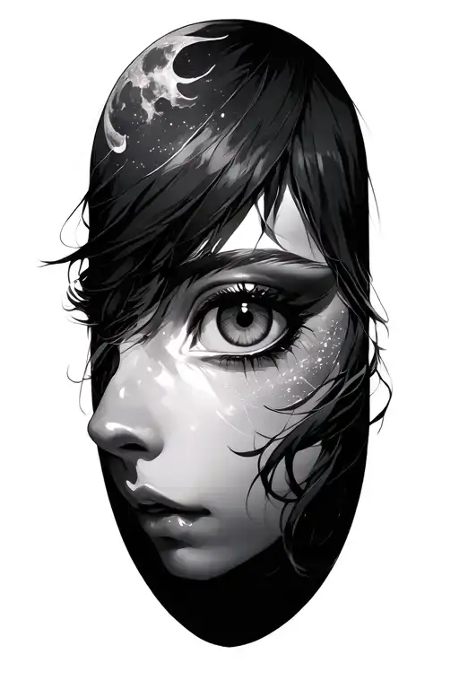 Anime Moon With Eyes