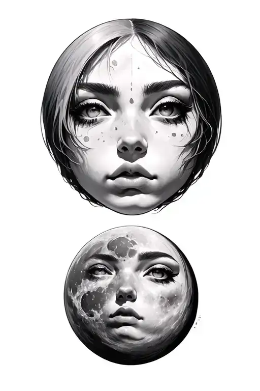 Moon With Anime Facial Features