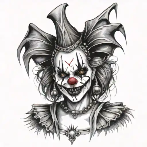 Gothic Clown Woman From The Front