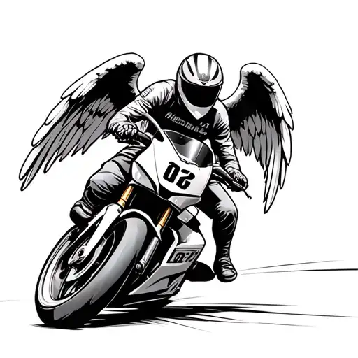 Angel Taking A Hard Corner On A Speedway Bike