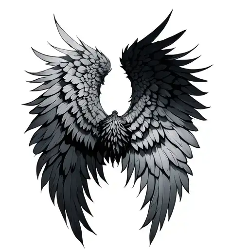 Feather & Angel Wings Spread Wide