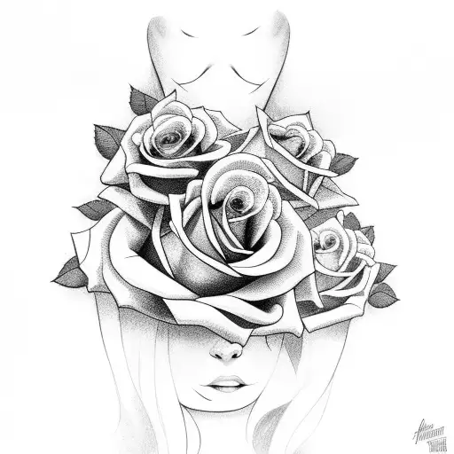 Beautiful Girl With Roses