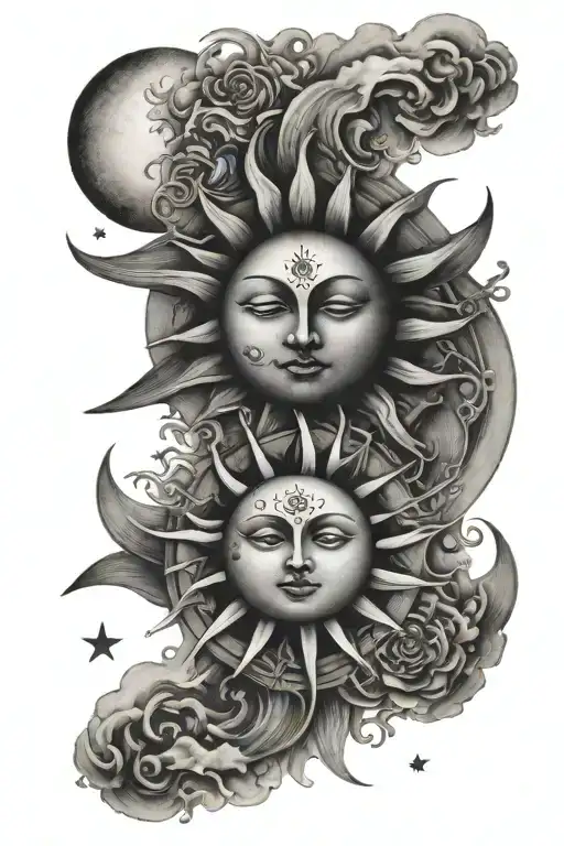 Sun And Moon Merging Together