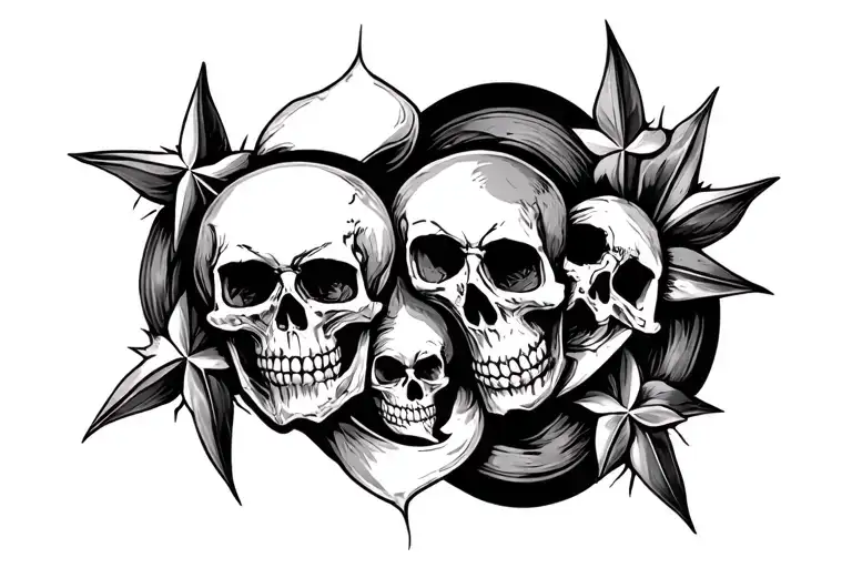Star Skulls Gothic Tramp Stamp