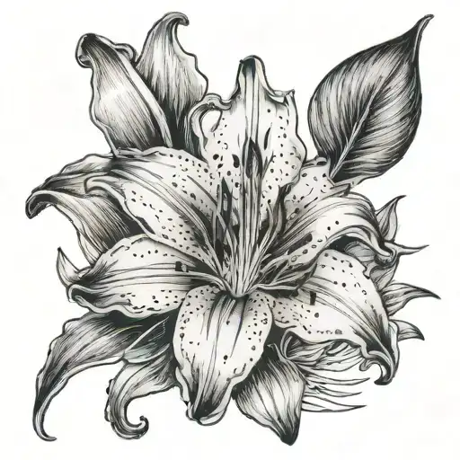 Lily Flower With The Stem Going Off With A Smoky Effect