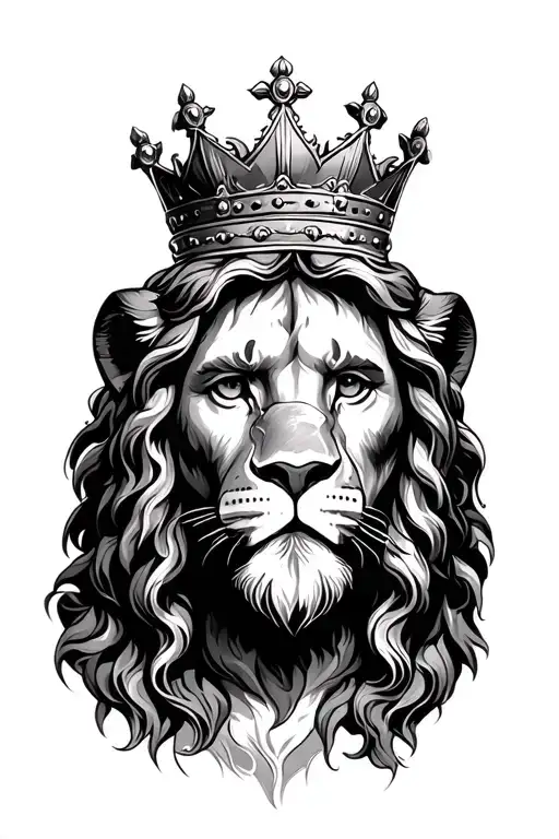 Jesus With Lion Wearing A Crown