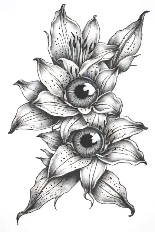 Eyeballs Inside Of Lily Flowers