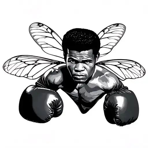 Muhammad Ali Float Like A Butterfly Sting Like A Bee With Boxing Gloves
