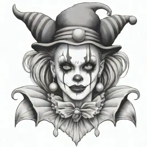 Gothic Clown Woman From The Front