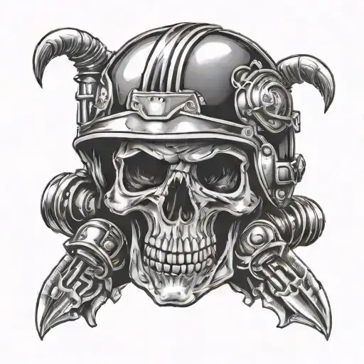 Skull In Helmet