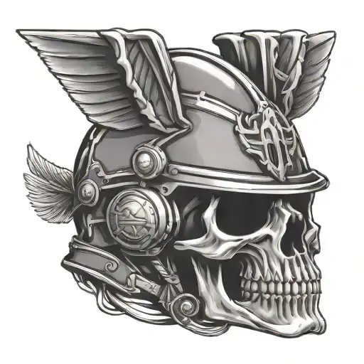 Skull In Avia Helmet