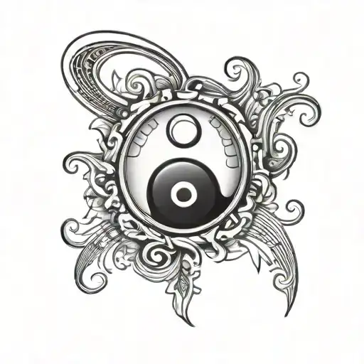 Music Notes Yin Yang Symbol