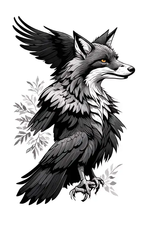 Fox And Eagle Intertwined
