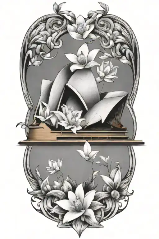 Sydney Opera House Surrounded By Aboriginal Flowers