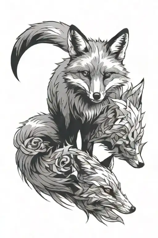 A Wild Fox That Wraps Around The Hand With Its Tail