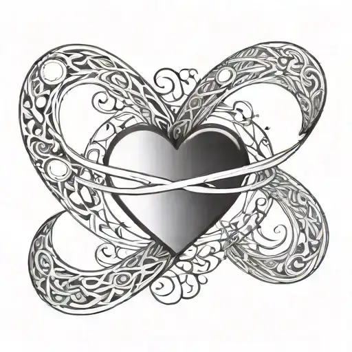 Heart And Infinity Symbol With Moon