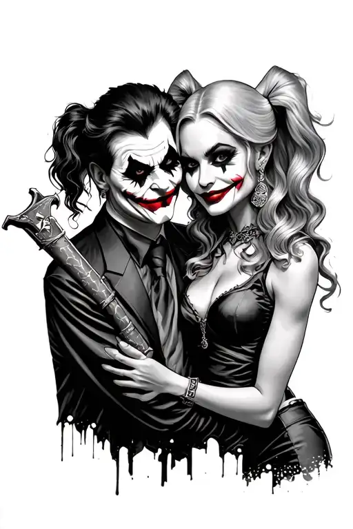 Joker And Harley Quinn Holding A Halligan