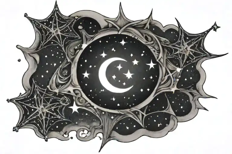 Moon Star Constellation Lower Back