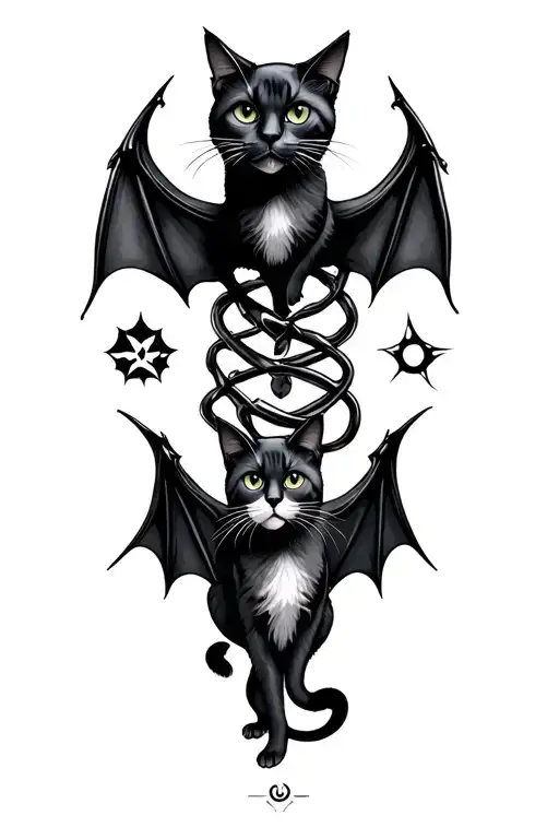 Bats Cats Bipolar Mental Illness Symbols