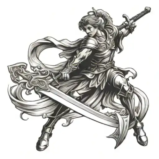 Arch Angel Michael Holding A Sword