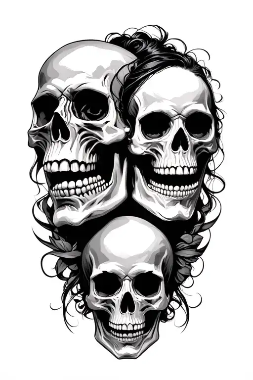Skull Men And Woman Holding