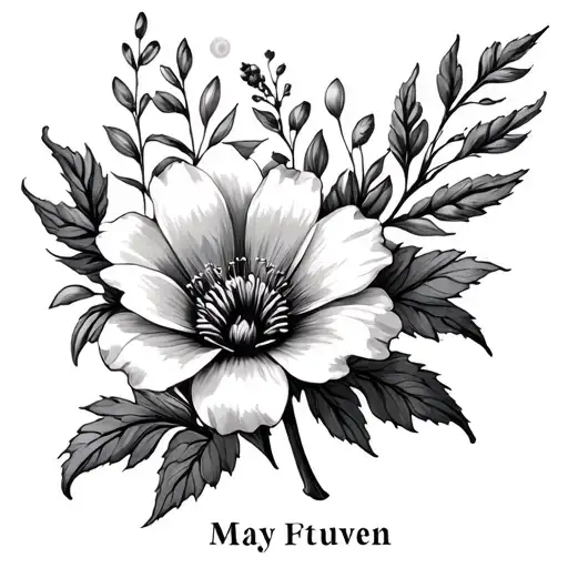 May Birth Flower With Name