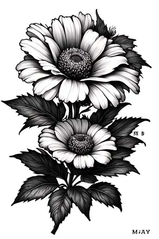 May Birth Flower With Name Incorporated