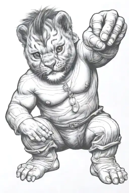 Realistic Gangster Baby Lion