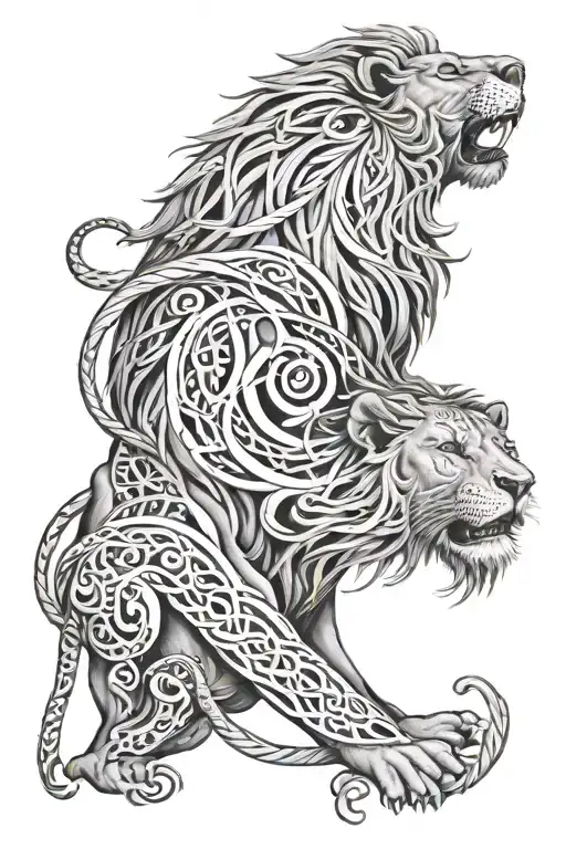 Lion Breathing Dna Double Helix Intertwined