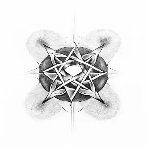 Inverted Pentagram With Broken Skull