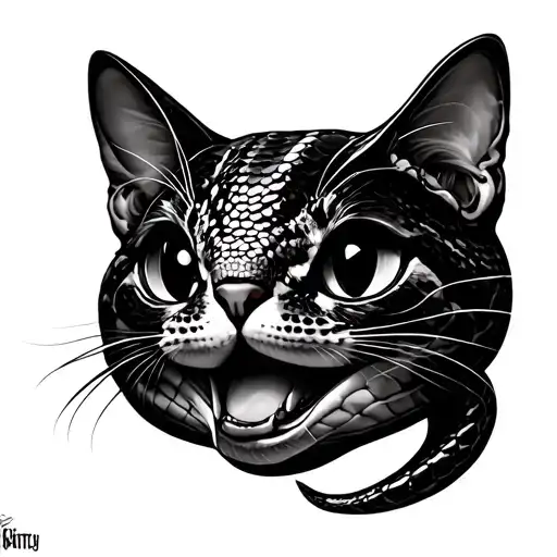 Snake And Human Nose And The Name Kitty