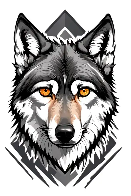 Wolf With 4 Eyes In A Diamond