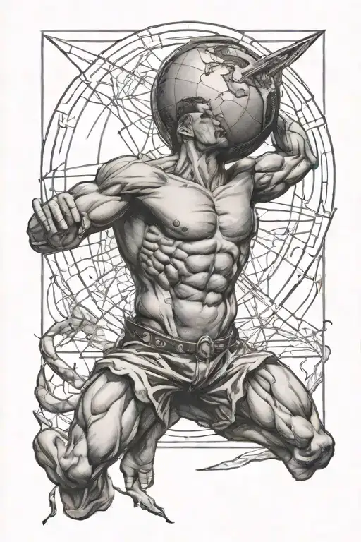 Atlas Holding The World Above His Head