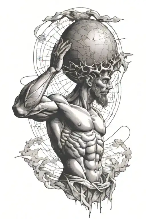 Atlas Holding The World Above His Head