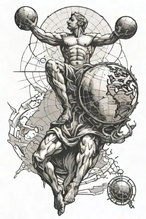 Atlas Holding The World Above His Head