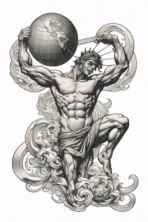 Atlas Holding The World Above His Head