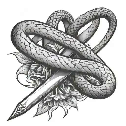 Dagger With A Snake Wrapped