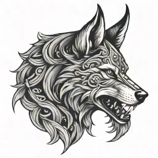 Viking Wolf Head