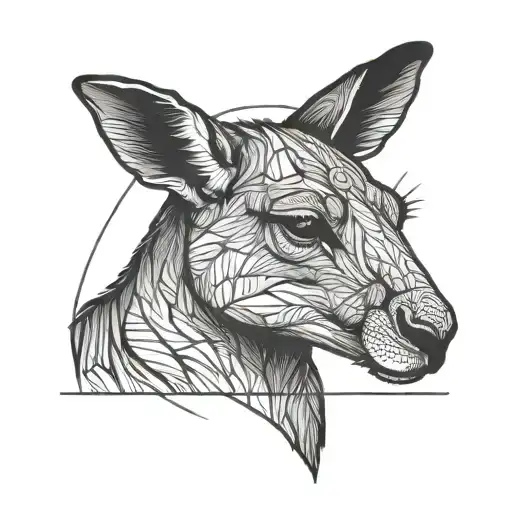 Kangaroo Minimal Line Art