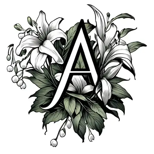 Pin'up With Letter A And Lily Of The Valley