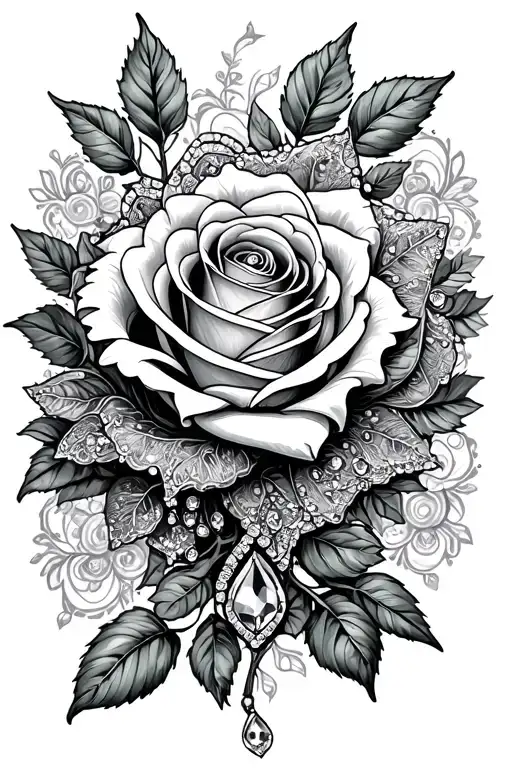 Rose Intertwined With Jewels