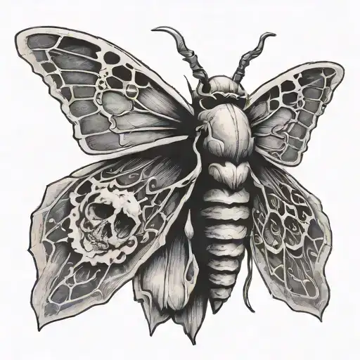 Death Moth With Skull