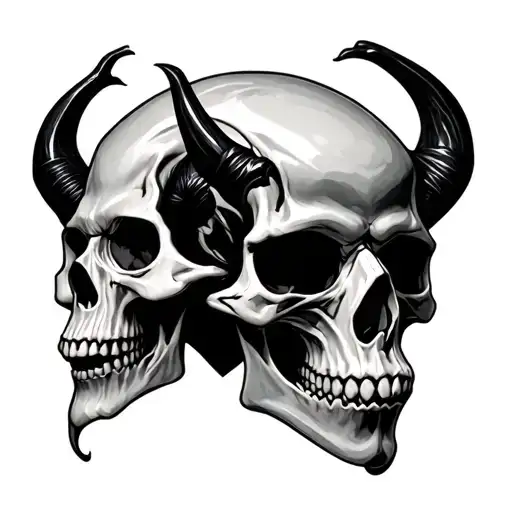 Spooky Gothic Demon Skull